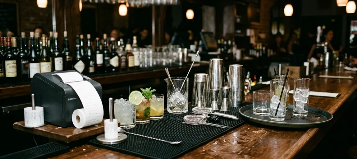 Image showing bar counter cues
